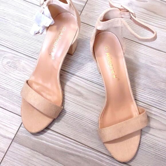 (44-3216) Allegra K Women's High Chunky Heel Buckle Ankle Strap Sandals Sz 8.5 - Picture 3 of 14